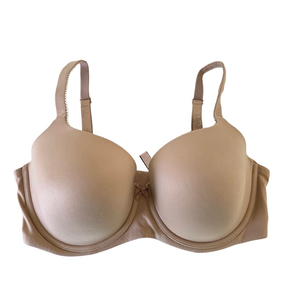 Victorias Secret Nude Lined Demi Bra Beige 38DDD Wireless Lightly Padded